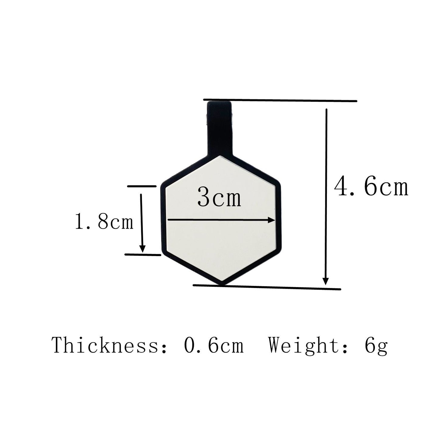 Plaquita de goma Hexagono